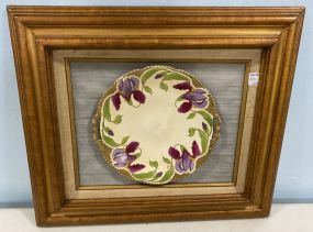 Hand Painted Prussia Porcelain Plate Framed