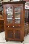 New England Primitive Style Corner Cabinet