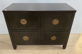 Oriental Style Black Four Drawer Chest