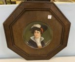 1800's Framed Porcelain Portrait Plate