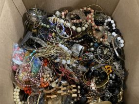 Large Box Lot of Assorted Costume Jewelry
