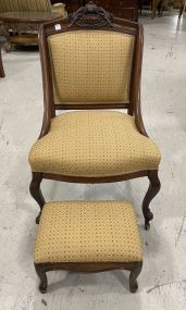 Antique French Chair and Ottoman