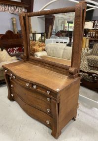 Antique Bow Front Oak Dresser