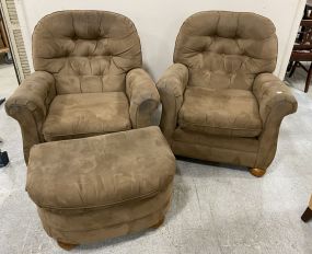 Pair of Suede Like Arm Chairs