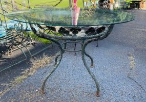Grapevine Metal Outdoor Glass Table