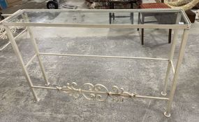 White Painted Iron Console Table
