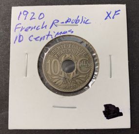 1920 French Republic 10 Centimes XF