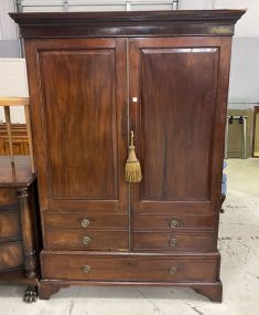 Antique Mahogany Linen Press