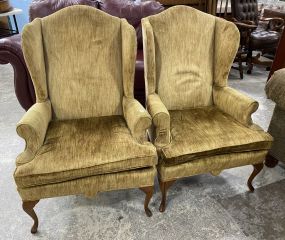 Pair of Fairfield Upholstered Wing Back Chairs