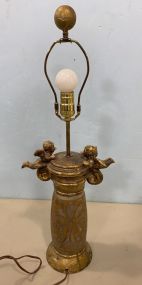 Gold Gilt Cherub Wood Lamp