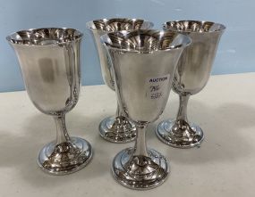 Four International Wilcox Silver Plate  Goblets