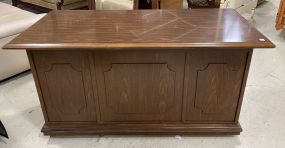 Modern Oak Finish Kneehole Desk
