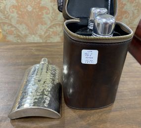 German Flask and 2 Flask Set with Case