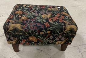Upholstered Floral Footstool