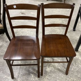 Two Modern Cherry Side Chairs