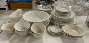 Set of White Stoneware China Set