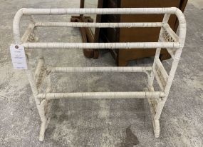 White Wicker Quilt Rack