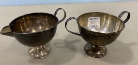 Pair of Sterling Weighted Sugar and Creamer