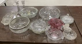 Collection of Pressed Glass Serving Pieces