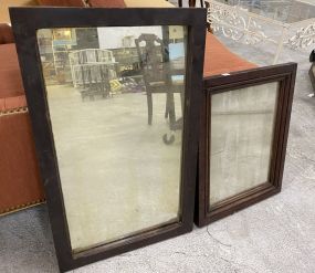 Two Vintage Wood Framed Mirrors