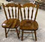 Pair of Oak Side Dining Chairs