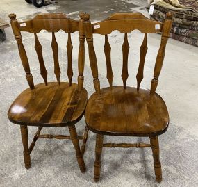 Pair of Oak Side Dining Chairs