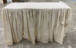 Hand Made Wood Skirted Fabric Table