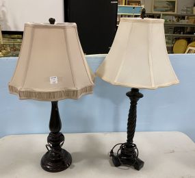 Pair of Resin Candle Stick Table Lamps