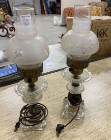 Pair of Vintage Glass Table Lamps