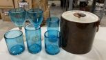 6 Blue Glassware