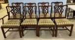 Eight Antique Reproduction Chippendale Style Dining Chairs