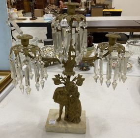 Antique Figural Three Arm Candelabra