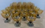 Collection of Art Glass Yellow Stemware