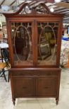 20th Century Cherry French Provincial China Cabinet