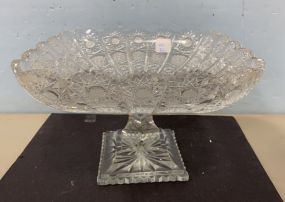 Crystal Etched Hobstar Compote Center Piece