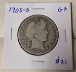 1905-S Barber Half Dollar G+