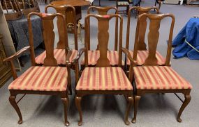 6 Late 20th Century Cherry Queen Anne Dining Table