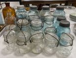 Group of Ball and Atlas Mason Jars