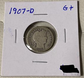 1907-D Barber Dime