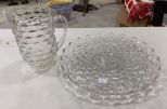 Fostoria American Clear Water Pitcher and Torte Plate