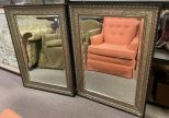 Pair of Modern Decor Beveled Glass Mirror