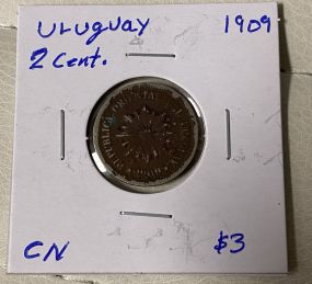 1909 Uruguay 2 Centavos