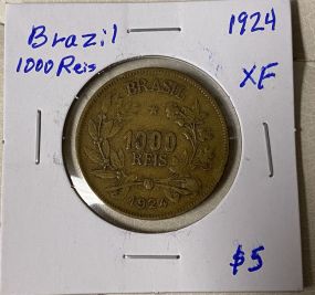 1924 Brazil 100 Reis XF
