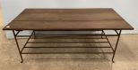 Iron Base Wood Top Coffee Table