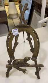 Solid Brass Horseshoe Picture Easel