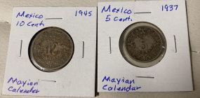 1945 19 Centavos and 1937 5 Centavos