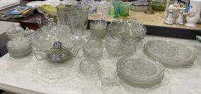 Large Group of Jeannette Iris Serving Glassware