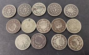 14 Shield Nickels