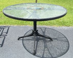 Round Glass Top Outdoor Patio Table