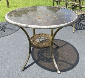 Small Round Glass Top Outdoor Table